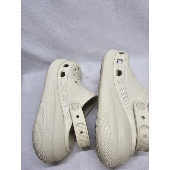 CROCS Classic Crush Clog Bone Tan Slip On Platform Sandal Women's Size 7/ Mens 5 - Picture 12 of 16